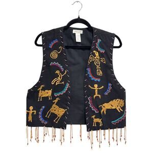 Vintage Rafia Beaded Vest
